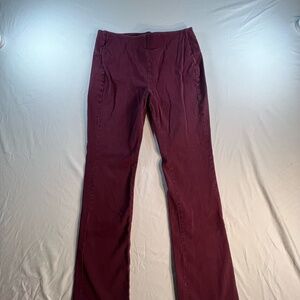 Soft Surroundings Bootcut Pull-On Jeggings XS Maroon Stretch Zip Back Pockets